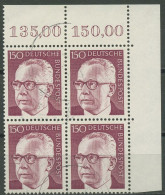 Bund 1972/73 Heinemann 730 4er-Block Ecke 2 Gestempelt - Used Stamps