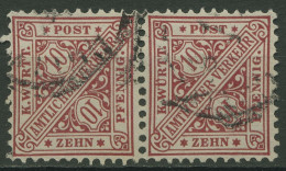 Württemberg Dienstmarken 1881 Ziffer In Schildern 203 B Waag. Paar Gestempelt - Usados