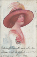 Cs567 Cartolina Art Deco Donnina Lady Coppia Innamorati Illustratore Artist - Other & Unclassified