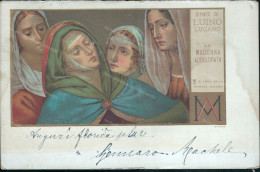 Cs570 Cartolina Dipinto Di Luino Lugano La Madonna Addolorata 1905 - Autres & Non Classés