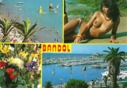 *CPM  - 83 - BANDOL - Multivues - Femme Seins Nus - Bandol