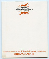 Bloc-Note Publicitaire.Hôtel Marriott's Hunt Valley Inn.U.S.A. Amérique. - Other & Unclassified