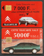 Télécartes CITROEN Felix Faure Achat Voiture XM Paris Lyon Ecully 1992 1994 Remise 7000F 50U Régie France Télécom - Non Classificati