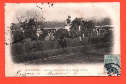 LES SPORTS  COURSES D AUTEUIL  Saut De La Haie Des Tribunes ( Chevaux, Jockey Hippodrome, Hippisme )F 21498 - Ippica