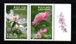 LAOS -  2011 - WATER LILLIES SET OF 2   MINT NEVER HINGED - Laos