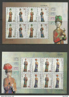 CHINA 2003 Statues 2 Minisheets MNH  Costumes Trachten - Blocks & Kleinbögen