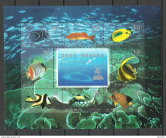 CHINA 1998 Michel 2978 - 2985 MNH Fishes Fische Weltpostkongress Kleinbogen Complete Sheet Some Winkles - Poissons