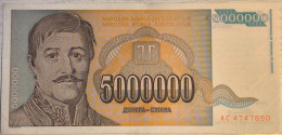 5 000 000 Dinara, 1993. Yugoslavia - Yougoslavie