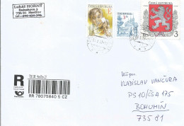 R Envelope Czech Republic Coat Of Arms 1993 - Sobres