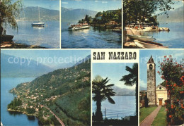 12374657 San Nazzaro Lago Maggiore Kirche Schiffsanlegestelle Segelboot San Nazz - Other & Unclassified