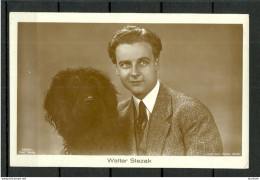 Germany Photo Post Card Actor Kino Schauspieler Walter Slezak With Dog Hund "Ross" Verlag - Actors