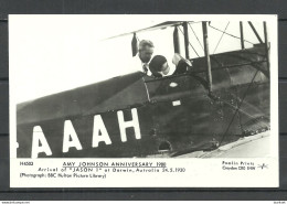 Amy Johnson Anniversary, Photo From 1930, Printed 1980, Aviation Air Plane Jason-1 Flugwesen Flugzeug, Unused - 1919-1938: Between Wars