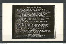 USA The New Colossus Emma Lazarus Memory NY, Photo Post Card, Unused - Femmes Célèbres