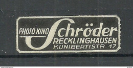 Deutschland Germany Photo Kino Schröder Recklinghausen Reklamemarke Siegelmarke Seal - Other & Unclassified