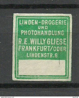 Deutschland Germany Drogerie U. Photohandlung W. Gliese Frankfurt/Oder Reklamemarke  Siegelmarke Seal - Otros & Sin Clasificación