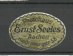 Deutschland Germany Photohaus Ernst Seeles Aachen Reklamemarke Advertising Stamp Siegelmarke Seal (*) - Autres & Non Classés