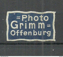 Deutschland Germany Photo Grimm Offenburg Reklamemarke Advertising Stamp Siegelmarke Seal (*) - Autres & Non Classés