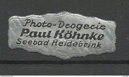 Germany Deutschland Ca. 1910 Photo-Drogerie Paul Köhnke Seebad Heidebrink Reklamemarke Advertising Poster Stamp MNH - Vignetten (Erinnophilie)