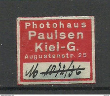 Deutschland Germany Photohaus Paulsen In Kiel Reklamemarke Advertising Stamp Siegelmarke - Altri & Non Classificati