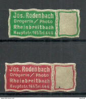Deutschland Germany Ca 1900 Jos. Rodenbach Drogerie Photo Rheinbreitbach - 2 Reklamemarken Advertising Stamps MNH - Fotografía
