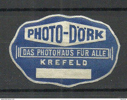GERMANY Deutschland Ca 1915 Photo-Dörk Photohaus In Krefeld Advertising Poster Stamp Siegelmarke MNH - Otros & Sin Clasificación