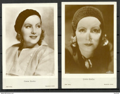 2 Photo Post Cards Ca 1920 Actress Greta Garbo Unused Ross Verlag - Actors