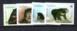 LAOS -  1994- WWF  - MALAY BEAR SET OF 4  MINT NEVER HINGED - Laos