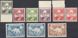 GROENLANDIA - 1938/1946 - Serie Completa Formata Da 9 Valori Nuovi MNH: Yvert 1/9. - Nuevos