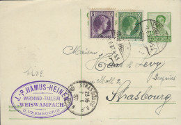 Luxembourg - Luxemburg - Carte - Postale   1937     Cachet  Strasbourg - Ganzsachen