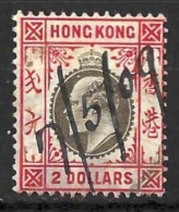 HONG KONG....KING EDWARD VII..(1901-10..).....£2.....SG87....CHALK PAPER......PEN CANCEL... ...USED.. - Gebruikt