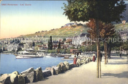 12321137 Montreux VD Les Quais Lac Leman Promenade Genfersee Dampfer Montreux - Andere & Zonder Classificatie