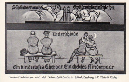 AK Frühlinkserwachen Spätrechtseinschlafen - Ehepaar - Künstlerklause Schwalenberg - Ca. 1950 (69419) - Humour