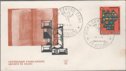ITALIA - ITALIE - ITALY - 1975 - Centenario Dell'unificazione Degli Archivi Di Stato - FDC ALA - FDC