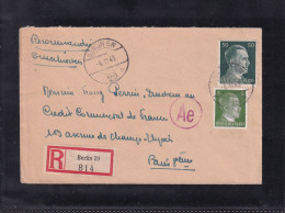 Lettre De Berlin Pour Paris 1943 - Briefe U. Dokumente