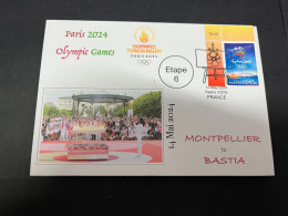 15-5-2024 (5 Z 12) Paris Olympic Games 2024 - Torch Relay (Etape 6) In Bastia (14-5-2024) With OLYMPIC Stamp - Zomer 2024: Parijs