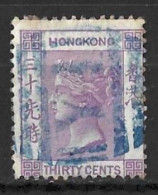 HONG KONG....QUEEN VICTORIA...(1837-01..)..." 1863..".....30c......YOKOHAMA POSTMARK.....SGZ40......VFU..... - Used Stamps