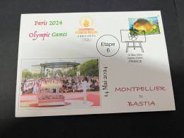 15-5-2024 (5 Z 12) Paris Olympic Games 2024 - Torch Relay (Etape 6) In Bastia (14-5-2024) With Fish Stamp - Eté 2024 : Paris