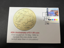 15-5-2024 (5 Z 12) Australia - 40th Anniversary Of The $ 1.00 Coin Released For 1st Time In Australia On 14-5-1984 - Coins