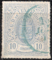 Luxembourg 1865 10c Grey Lilac Rouletted (coloured) 1 Value Cancelled Blue Cancel - 1859-1880 Stemmi