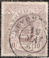 Luxembourg 1865 10c Dull Lilac Rouletted (coloured) 1 Value Cancelled - 1859-1880 Coat Of Arms