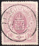 Luxembourg 1865 10c Dull Lilac Rouletted (coloured) 1 Value Cancelled - 1859-1880 Armoiries