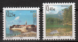 Yugoslavia 2003 Serbia & Montenegro Landscapes Budva Durmitor Mountain Definitive Set MNH - Nuevos