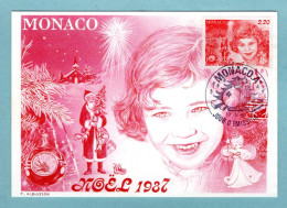 Carte Maximum Monaco 1987 - Noël 1987 - Noël Joie Des Enfants - YT 1599 - Maximumkarten (MC)
