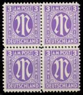 BIZONE AM-POST Nr 1z Postfrisch VIERERBLOCK X81EAFA - Mint