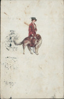 Cs581 Cartolina Donnina Woman Lady Con Cane Dog Illustratore Artist - Other & Unclassified