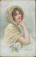 Cs583 Cartolina Art Deco Donnina Woman Cupido Artist Illustratore Orlandi - Other & Unclassified