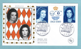 FDC Monaco 1989 - Fondation Princesse Grace - YT 1698 Princesse Grace Et YT 1699 Princesse Caroline - FDC