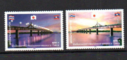 LAOS - 2007 - JEAPAN FRIENDSHIP BRIDGE SET OF 2  MINT NEVER HINGED - Laos