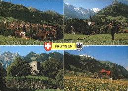 12132417 Frutigen BE Dorf Mit Niesen Tellenburg Elsinghorn Kirche Balmhorn Blume - Other & Unclassified