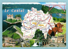 CP 15 - Le Cantal - Carte Du Département - Multivues - Other & Unclassified